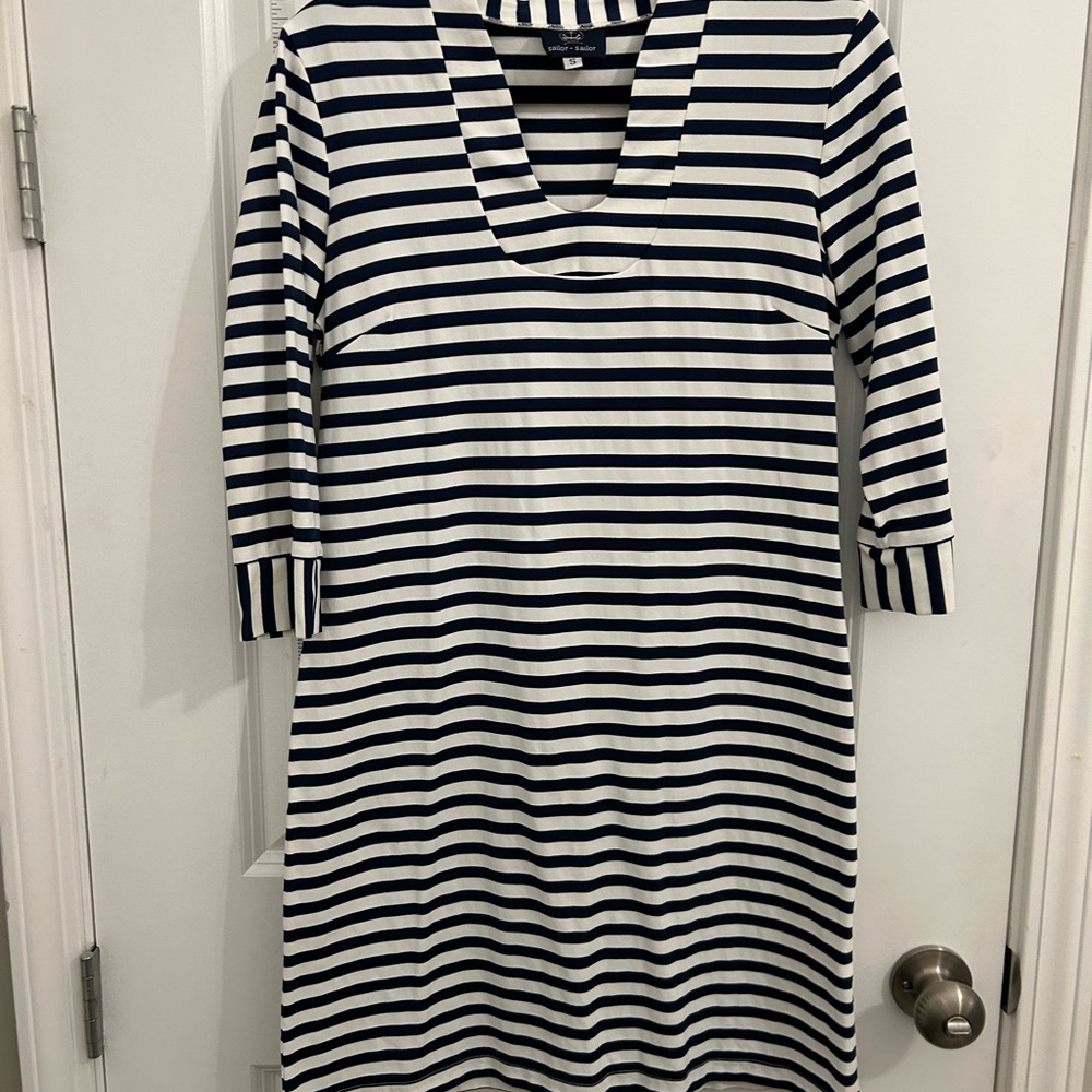 Navy Striped Women's Dress